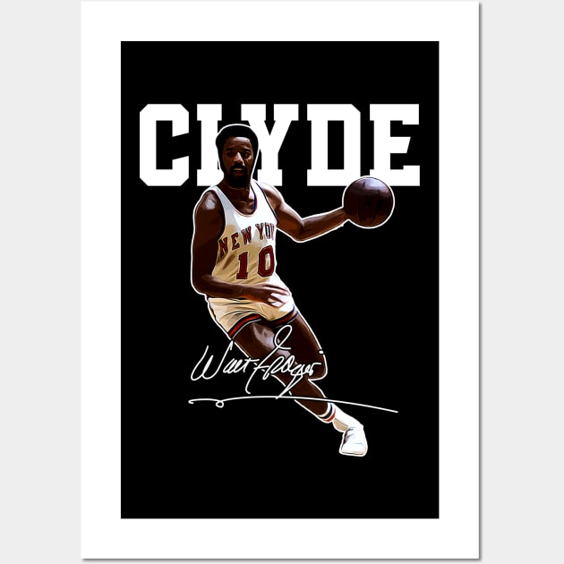 Walt Frazier The Clyde Basketball Legend Signature Vintage Retro 80s 90s Bootleg Rap Style Wall Art by CarDE